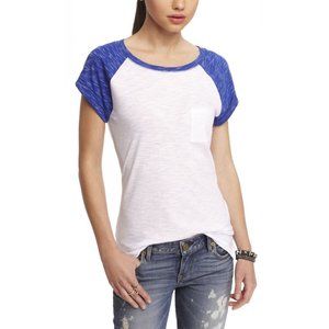 Express NWT Women's Blue Short Sleeve Raglan Baseball Tee XS